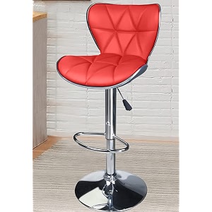 crystal creek vortex modern hexa pu leather adjustable swivel bar stools with back set of 1 suitable for kitchen cafeteria diningpubs officeshops red