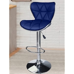 crystal creek vortex modern hexa pu leather adjustable swivel bar stools with back set of 1 suitable for kitchen cafeteria diningpubs officeshops blue