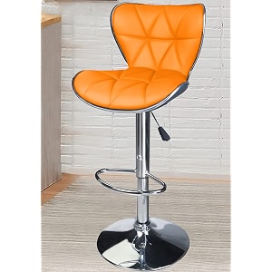 crystal creek vortex modern hexa pu leather adjustable swivel bar stools with back set of 1 suitable for kitchen cafeteria diningpubs officeshops orange
