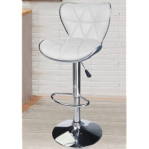crystal creek vortex modern hexa pu leather adjustable swivel bar stools with back set of 1 suitable for kitchen cafeteria diningpubs officeshops white