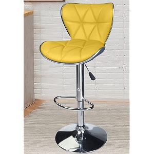 crystal creek vortex modern hexa pu leather adjustable swivel bar stools with back set of 1 suitable for kitchen cafeteria diningpubs officeshops yellow