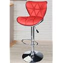 Crystal Creek® Vortex Modern Hexa PU Leather Adjustable Swivel Bar Stools with Back, Set of 1, Suitable for Kitchen, Cafeteria, Dining,Pubs, Office,Shops (Red)