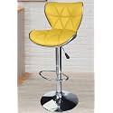 Crystal Creek® Vortex Modern Hexa PU Leather Adjustable Swivel Bar Stools with Back, Set of 1, Suitable for Kitchen, Cafeteria, Dining,Pubs, Office,Shops (Yellow)