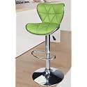 Crystal Creek® Vortex Modern Hexa PU Leather Adjustable Swivel Bar Stools with Back, Set of 1, Suitable for Kitchen, Cafeteria, Dining,Pubs, Office,Shops (Green)