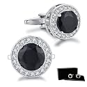 Crystal Cufflinks for Men CZ Cuff Links Sparkle Diamond Gold Ornate Cufflinks for Wedding Groom Best Man
