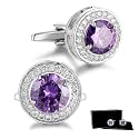 Crystal Cufflinks for Men CZ Cuff Links Sparkle Diamond Gold Ornate Cufflinks for Wedding Groom Best Man