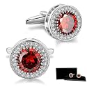 Crystal Cufflinks for Men CZ Cuff Links Sparkle Diamond Gold Ornate Cufflinks for Wedding Groom Best Man