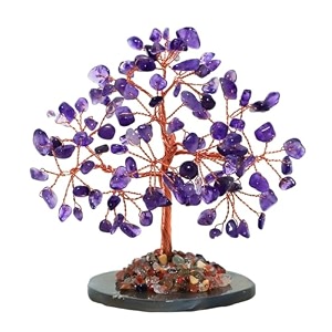 crystal divine protective black tourmaline tree handmade natural gemstone tree for shielding and grounding energy in home decor crystal tree home decor amethyst small tree 108 beads