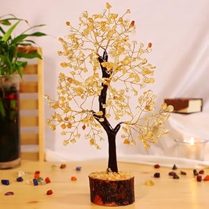 citrine crystal tree handmade home decor items bonsai showpiece vastu gift decoration hall healing crystals gifts 5 cm 19 cm