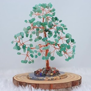protective black tourmaline handmade natural gemstone tree for shielding and grounding energy in home decor green aventurine 162 beads