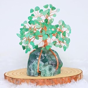 protective black tourmaline handmade natural gemstone tree for shielding and grounding energy in home decor green aventurine 135 beads