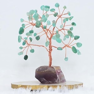 protective black tourmaline tree handmade natural gemstone tree for shielding and grounding energy in home decor crystal tree home decor green aventurine with am 63 beads