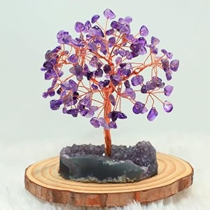protective black tourmaline handmade natural gemstone tree for shielding and grounding energy in home decor amethyst 162 beads