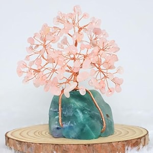 protective black tourmaline handmade natural gemstone tree for shielding and grounding energy in home decor rose quartz 135 beads