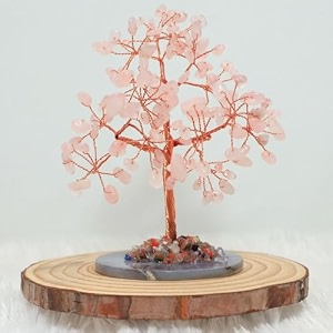 protective black tourmaline handmade natural gemstone tree for shielding and grounding energy in home decor rose quartz 126 beads