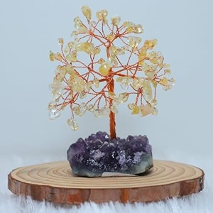 protective black tourmaline handmade natural gemstone tree for shielding and grounding energy in home decor citrine tree with fam 108 beads