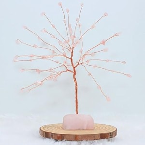 protective black tourmaline tree handmade natural gemstone tree for shielding and grounding energy in home decor crystal tree home decor rose quartz 63 beads
