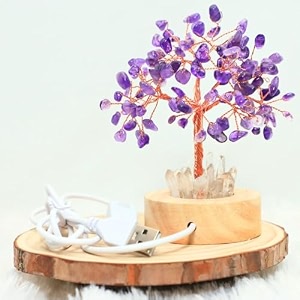 protective black tourmaline tree handmade natural gemstone tree for shielding and grounding energy in home decor crystal tree home decor amethyst with usb cable 108 beads