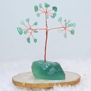 protective black tourmaline tree handmade natural gemstone tree for shielding and grounding energy in home decor crystal tree home decor green aventurine tree 27 beads