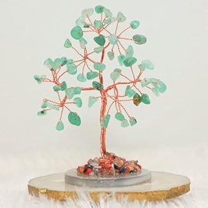 protective black tourmaline tree handmade natural gemstone tree for shielding and grounding energy in home decor crystal tree home decor green aventurine tree 63 beads