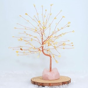 protective black tourmaline handmade natural gemstone tree for shielding and grounding energy in home decor citrine 144 beads