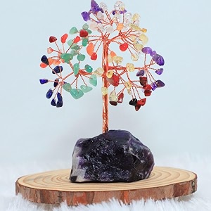 protective black tourmaline handmade natural gemstone tree for shielding and grounding energy - home decor seven chakra tree with am 108 beads