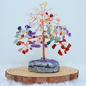 protective black tourmaline handmade natural gemstone tree for shielding and grounding energy - home decor seven chakra with fam 108 beads