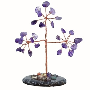 protective black tourmaline handmade natural gemstone tree for shielding and grounding energy in home decor amethyst 27 beads