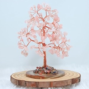 protective black tourmaline tree handmade natural gemstone tree for shielding and grounding energy in home decor crystal tree home decor rose quartz tree 162 beads