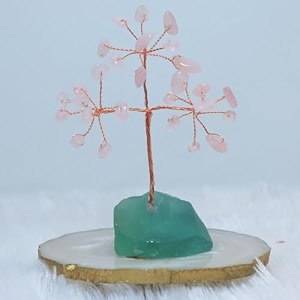 protective black tourmaline tree handmade natural gemstone tree for shielding and grounding energy in home decor crystal tree home decor rose quartztree 27 beads
