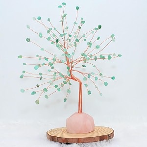protective black tourmaline tree handmade natural gemstone tree for shielding and grounding energy in home decor crystal tree home decor green aventurine 144 beads