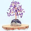 Protective Black Tourmaline Tree - Handmade Natural Gemstone for Shielding and Grounding Energy - Home Decor (Amethyst With AM 108 Beads)