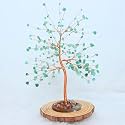 Protective Black Tourmaline Handmade Natural Gemstone Tree for Shielding and Grounding Energy in Home Decor (Green Aventurine 204 Beads)