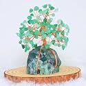 Protective Black Tourmaline Handmade Natural Gemstone Tree for Shielding and Grounding Energy in Home Decor (Green Aventurine 135 Beads)