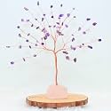 Protective Black Tourmaline Tree Handmade Natural Gemstone Tree for Shielding and Grounding Energy in Home Decor Crystal Tree Home Decor (Amethyst 63 Beads)