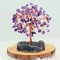 Protective Black Tourmaline Handmade Natural Gemstone Tree for Shielding and Grounding Energy in Home Decor (Amethyst 162 Beads)