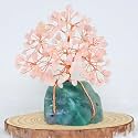 Protective Black Tourmaline Handmade Natural Gemstone Tree for Shielding and Grounding Energy in Home Decor (Rose Quartz 135 Beads)