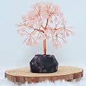 Protective Black Tourmaline Tree Handmade Natural Gemstone Tree for Shielding and Grounding Energy in Home Decor Crystal Tree Home Decor (Rose Quartz Tree with AM 108 Beads)