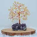 Protective Black Tourmaline Handmade Natural Gemstone Tree for Shielding and Grounding Energy in Home Decor (Citrine Tree With FAM 108 Beads)