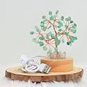 Protective Black Tourmaline Handmade Natural Gemstone Tree for Shielding and Grounding Energy in Home Decor (Green Aventurine With USB 63 Beads)