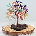 Protective Black Tourmaline Tree Handmade Natural Gemstone Tree for Shielding and Grounding Energy in Home Decor Crystal Tree Home Decor (Seven Chakra 162 Beads)