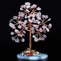 Protective Black Tourmaline Handmade Natural Gemstone Tree for Shielding and Grounding Energy in Home Decor (Rose Quartz Tree 63 Beads)