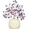 Protective Black Tourmaline Tree Handmade Natural Gemstone Tree for Shielding and Grounding Energy in Home Decor Crystal Tree Home Decor (Amethyst Tree 108 Beads)