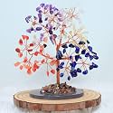 Protective Black Tourmaline Tree Handmade Natural Gemstone Tree for Shielding and Grounding Energy in Home Decor Crystal Tree Home Decor (Seven Chakra Tree 162 Beads)