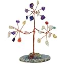 Protective Black Tourmaline Handmade Natural Gemstone Tree for Shielding and Grounding Energy in Home Decor (Seven Chakra 27 Beads)