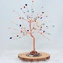 Protective Black Tourmaline Handmade Natural Gemstone Tree for Shielding and Grounding Energy - Home Decor (Seven Chakra CP 108 Beads)