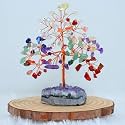 Protective Black Tourmaline Handmade Natural Gemstone Tree for Shielding and Grounding Energy - Home Decor (Seven Chakra With FAM 108 Beads)