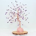 Protective Black Tourmaline Tree Handmade Natural Gemstone Tree for Shielding and Grounding Energy in Home Decor Crystal Tree Home Decor (Amethyst 144 Beads)