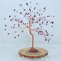 Protective Black Tourmaline Handmade Natural Gemstone Tree for Shielding and Grounding Energy in Home Decor (Amethyst 144 Beads)