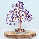 Protective Black Tourmaline Tree Handmade Natural Gemstone Tree for Shielding and Grounding Energy in Home Decor Crystal Tree Home Decor (Amethyst 126 Beads)